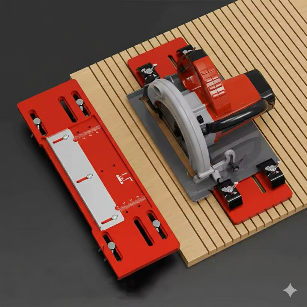 قاعدة توجيه احترافية للمنشار الدائري – قص مستقيم، دقيق وسريع بدون أخطاء